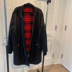 Men’s Oversized Long Bomber Jacket